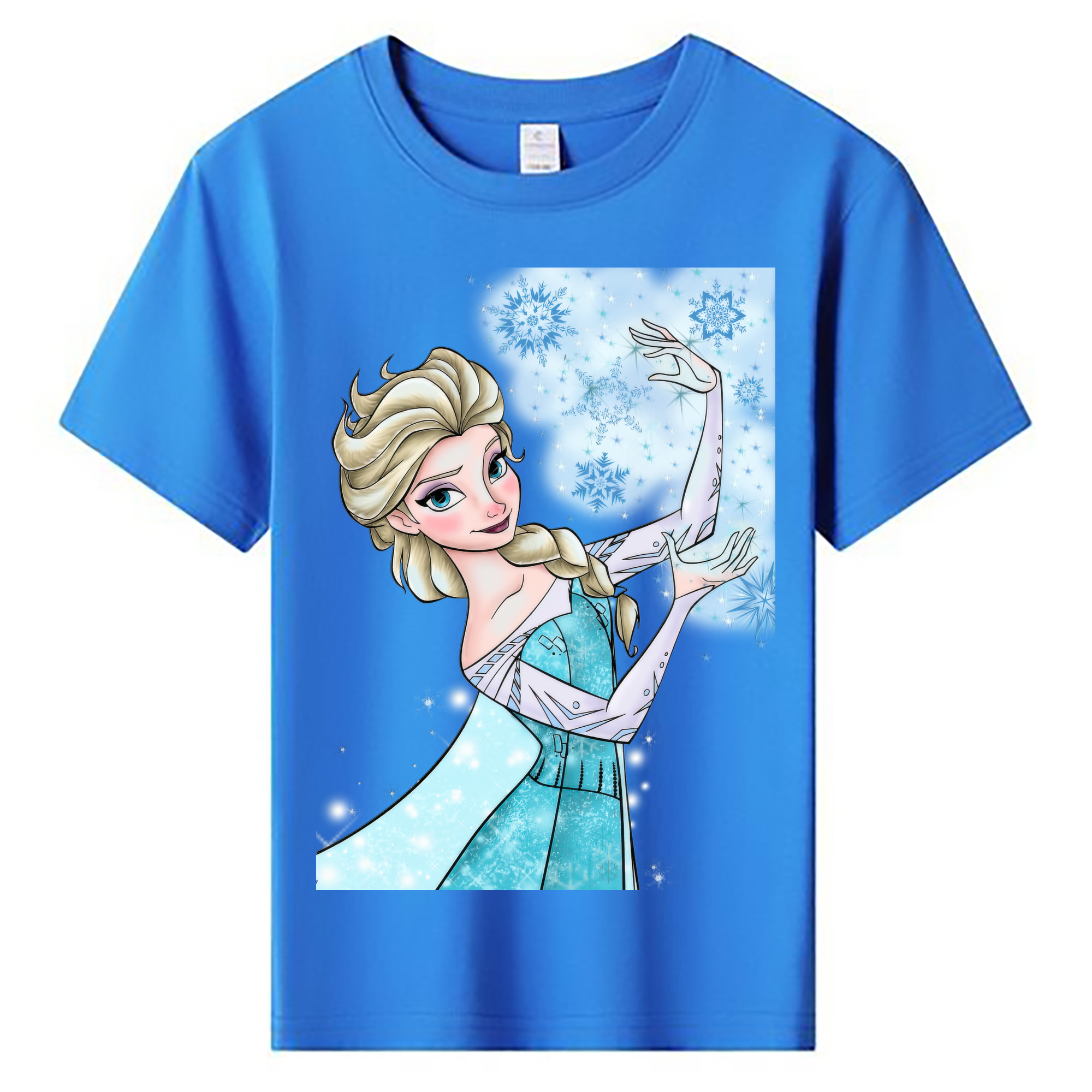 （画像用） アナと雪の女王 アンナ エルサ Frozen Anna Elsa 綿100％キッズTシャツ（フロントプリント）